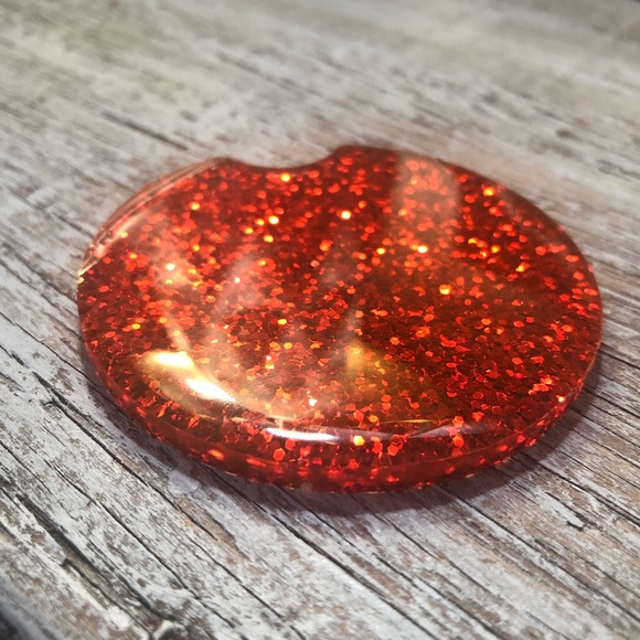 Glam Red Glitter Car Coaster - Multiple Sizes Available - Picture 6 of 11
